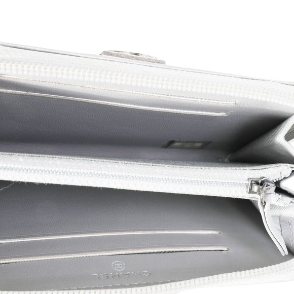 Chanel Silver Chevron Quilted Zip-Around Boy Wallet - Picture 7 of 7